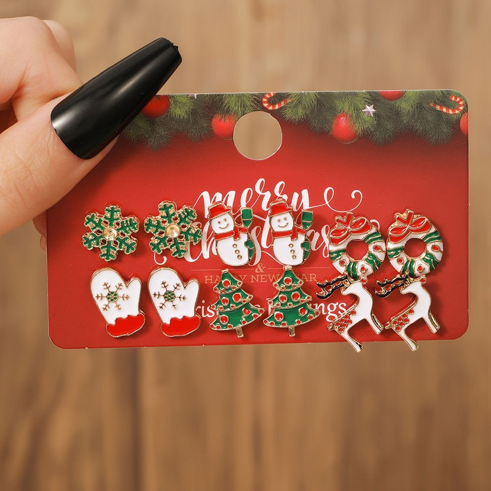 E1254-1 Atmosphere Enhancing Small Earrings, Christmas & Halloween Festival Dress Up Accessory, Long-lasting Wear Ear Ornaments, Portable Holiday Souvenir Gift