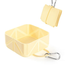 Fold‑able Silicone Pet Feeding Bowl for Outdoor Trip, Lightweight Dog Cat Water Dish, Christmas & Halloween Pet Holiday Present, Portable Camping Food Container, 500ml, Cream Yellow
