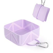 Compact Silicone Collapsible Pet Food & Water Bowl, Handy Outdoor Walking Pet Supply, Christmas & Halloween Practical Pet‑lover Gift, Portable Camping Feeding Container, 500ml, Violet