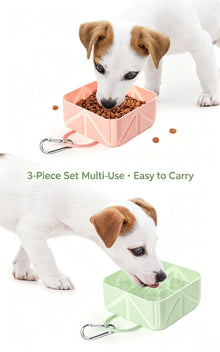 Lightweight Collapsible Silicone Pet Travel Bowl, Portable Dog Cat Food Water Dish, Christmas & Halloween Hiking Camping Pet Gear, Sweet Holiday Gift for Pet Family, 500ml, Ginger Yellow