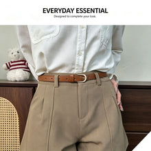 Retro Bevel‑edged Soft Leather Ladies Belt, Camel, Simple Premium Waist Strap, Christmas & Halloween Costume Decor Accessory, Versatile Holiday Present for Dress and Coat Matching