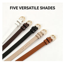 Ladies Retro Bevel‑edge Soft Leather Belt, Khaki, Sleek Simple Design Waistband, Christmas & Halloween Photo‑ready Outfit Accessory, Practical Holiday Souvenir Gift