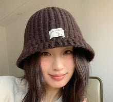 Knitted Coffee‑Tone Bucket Hat, Adjustable 56‑58cm, Christmas & Halloween Warm Daily Headwear, Soft Casual Bucket Cap, Festival Giveaway