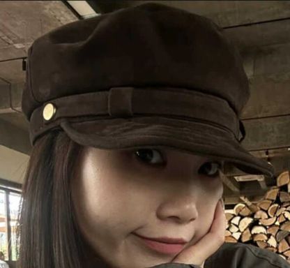 Suede‑Like Octagonal Hat, Coffee Tone, Adjustable 56‑58cm, Christmas & Halloween Retro Styling Accessory, Elegant Vintage Cap, Nice Holiday Present