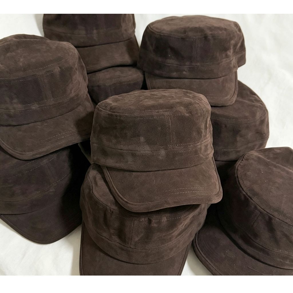 Dark Brown Suede‑Like Cavalry Hat, Adjustable 56‑58cm, Christmas & Halloween Retro Styling Accessory, Fashion Vintage Cap, Holiday Souvenir Gift