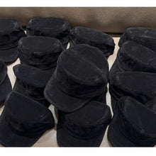 Solid Black Suede‑Textured Cavalry Hat, Adjustable 56‑58cm, Christmas & Halloween Cool Party Headwear, Classic Retro Hat, Nice Holiday Giveaway