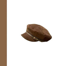 Mini Luxury‑Look Beret Hat, Coffee Tone, Adjustable 56‑58cm, Christmas & Halloween Commute Outfit Headwear, Soft Fashion Retro Cap, Women Holiday Gift