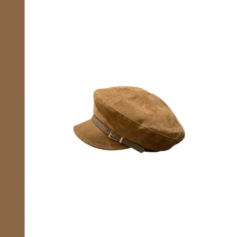 Mini Luxury‑Look Beret Hat, Khaki Tone, Adjustable 56‑58cm, Christmas & Halloween Gentle‑style Outfit Accessory, Soft Retro Painter Cap, Festival Gifting