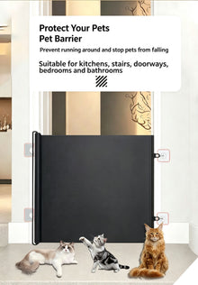 Retractable Pet Safety Barrier, Extra‑Large White 78*150cm, Cat Escape Prevention Partition Gate, Indoor Isolation Fence, Christmas & Halloween Household Pet Gear, Nice Holiday Gift