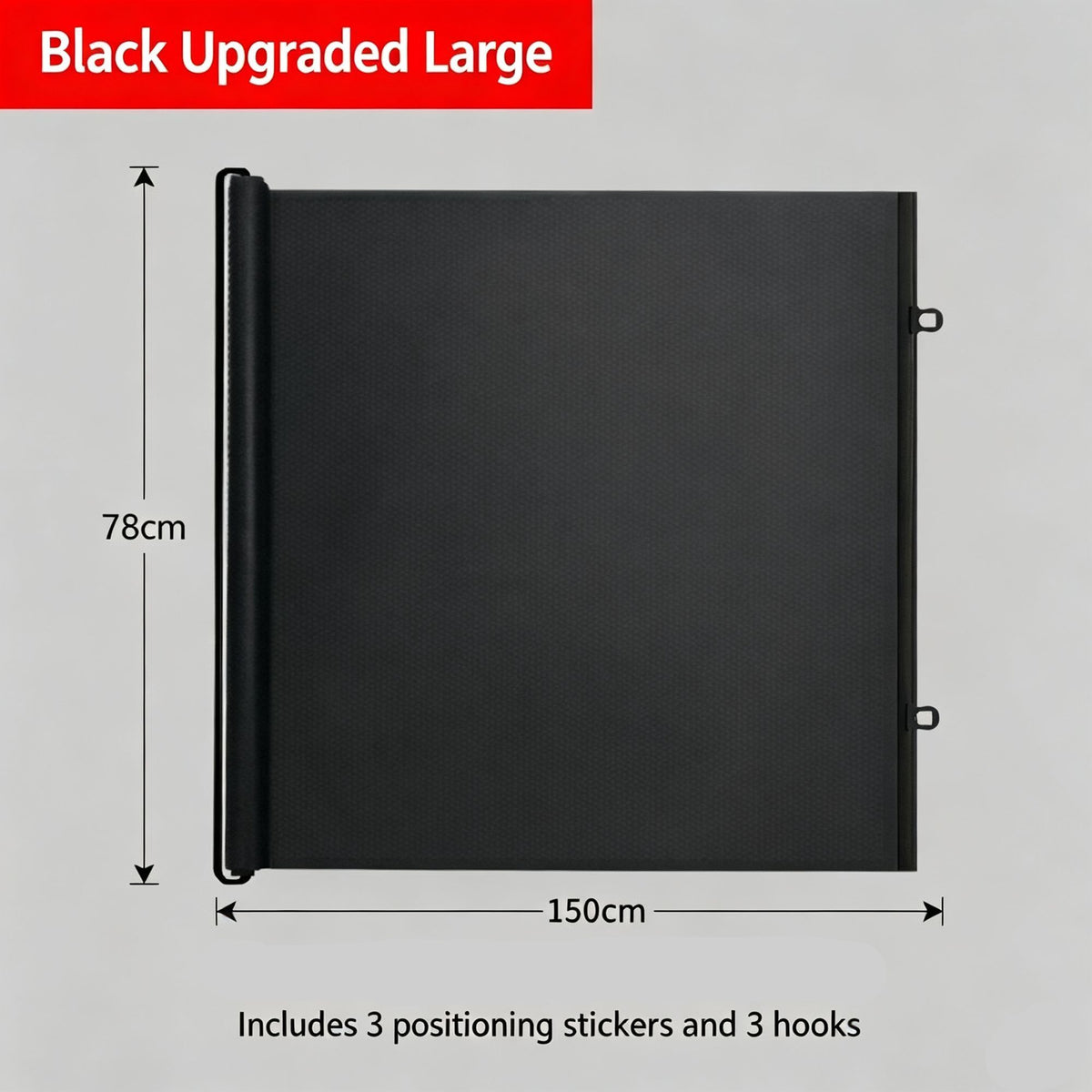 Auto Retractable Pet Partition Fence, Extra‑Large Black 78*150cm, Anti‑runaway Cat Door Barrier, Home Safety Guard, Christmas & Halloween Pet Accessory, Holiday Souvenir for Pet Lovers