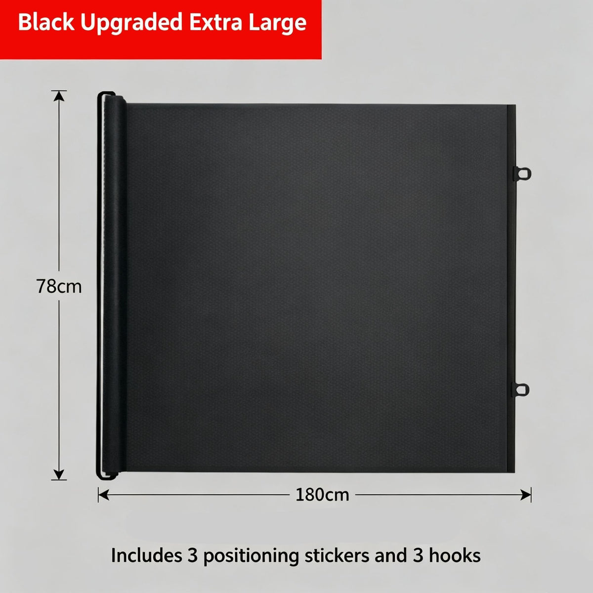Automatic Retractable Pet Barrier Gate, Super‑Large Black 78*180cm, Cat Escape‑proof Door Fence, Home Safety Partition, Christmas & Halloween Pet Gear, Delicate Holiday Gift