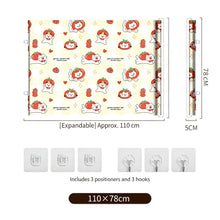 Cartoon Pattern Pet Retractable Barrier Gate, Small 78x110cm Tomato Cat Print, Anti‑jump Cat Isolation Fence, Indoor Safety Partition, Christmas & Halloween Decor Pet Supply, Practical Holiday Gift
