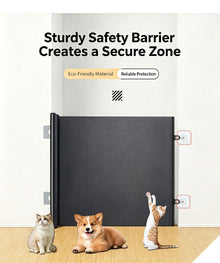 Cartoon Pattern Pet Retractable Barrier Gate, Small 78x110cm Tomato Cat Print, Anti‑jump Cat Isolation Fence, Indoor Safety Partition, Christmas & Halloween Decor Pet Supply, Practical Holiday Gift