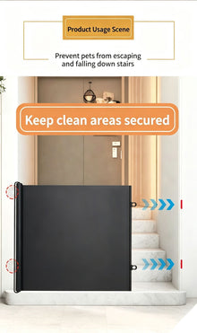Cartoon Soft Pet Retractable Safety Gate, Small 78x110cm Cute Paw Pattern, Cat Escape‑proof Door Barrier, Home Separation Fence, Christmas & Halloween Pet Gear, Delicate Holiday Present