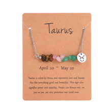 Constellation Chip Natural Stone Necklace,Stainless Steel Irregular Pendant,Taurus Zodiac Jewellery for Christmas Halloween Decor Look & Holiday Gift