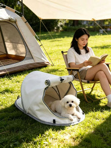 Pet Tent House for Cats & Dogs 68x35x30cm Dark Grey,Lightweight Portable Pet Shelter,Sun‑proof Indoor Outdoor Bed for Camping Picnic Lawn Trip,Ideal for Christmas Halloween Holiday Use & Pet Gift