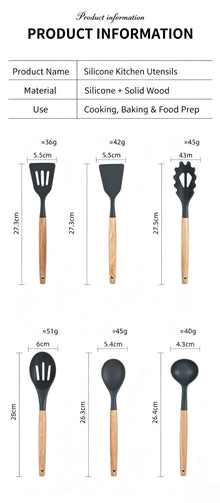 Silicone Kitchen Utensils 12‑Piece Set Off‑White,All‑in‑One Spatula Soup Spoon Cookware Kit,Safe For Non‑Stick Pan,Everyday Home Kitchen Supply,Christmas Halloween House Present