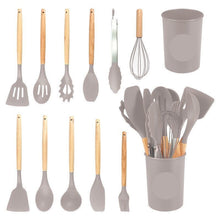 Silicone Kitchen Utensils 12‑Piece Set Khaki,Versatile Silicone Spatula and Soup Spoon Collection,Household Cooking Accessory for Non‑Stick Pots,Christmas Halloween Practical Home Gift