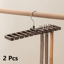 Multi‑Hole Belt Organiser Hanger,10‑Slot Closet Storage Rack for Ties Scarves Belts,Brown 2‑Pack,Space‑Saving Household Accessory,Christmas Halloween Home Organisation Gift