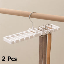 Closet Accessory Hanging Storage Rack,10‑Hole Belt & Tie Organiser for Scarf Display,Beige 2‑Pack,Neat Wardrobe Solution,Christmas Halloween Practical Household Present