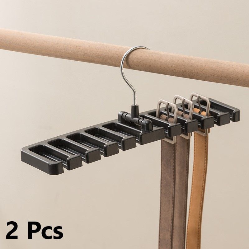 Wardrobe Belt Hanger Holder,10‑Slot Multi‑Purpose Storage Rack for Ties and Scarves,Black 2‑Pack,Home Closet Sorting Gadget,Christmas Halloween Housewarming Gift