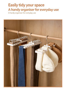 Mixed‑Colour Belt Organiser Hanger,10‑Hole Closet Storage Rack for Belts Ties Scarves,Brown & Beige 2‑Pack,Wardrobe Space Saver,Christmas Halloween Home Decor Matching Gift