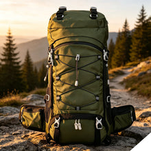 Multi‑Purpose Camping Hiking Backpack 60L Deep Olive Green,Nylon Daypack Equipped with Rain Cover,Sturdy Pack for Trekking & Outdoor Journey,Christmas Halloween Practical Travel Gift