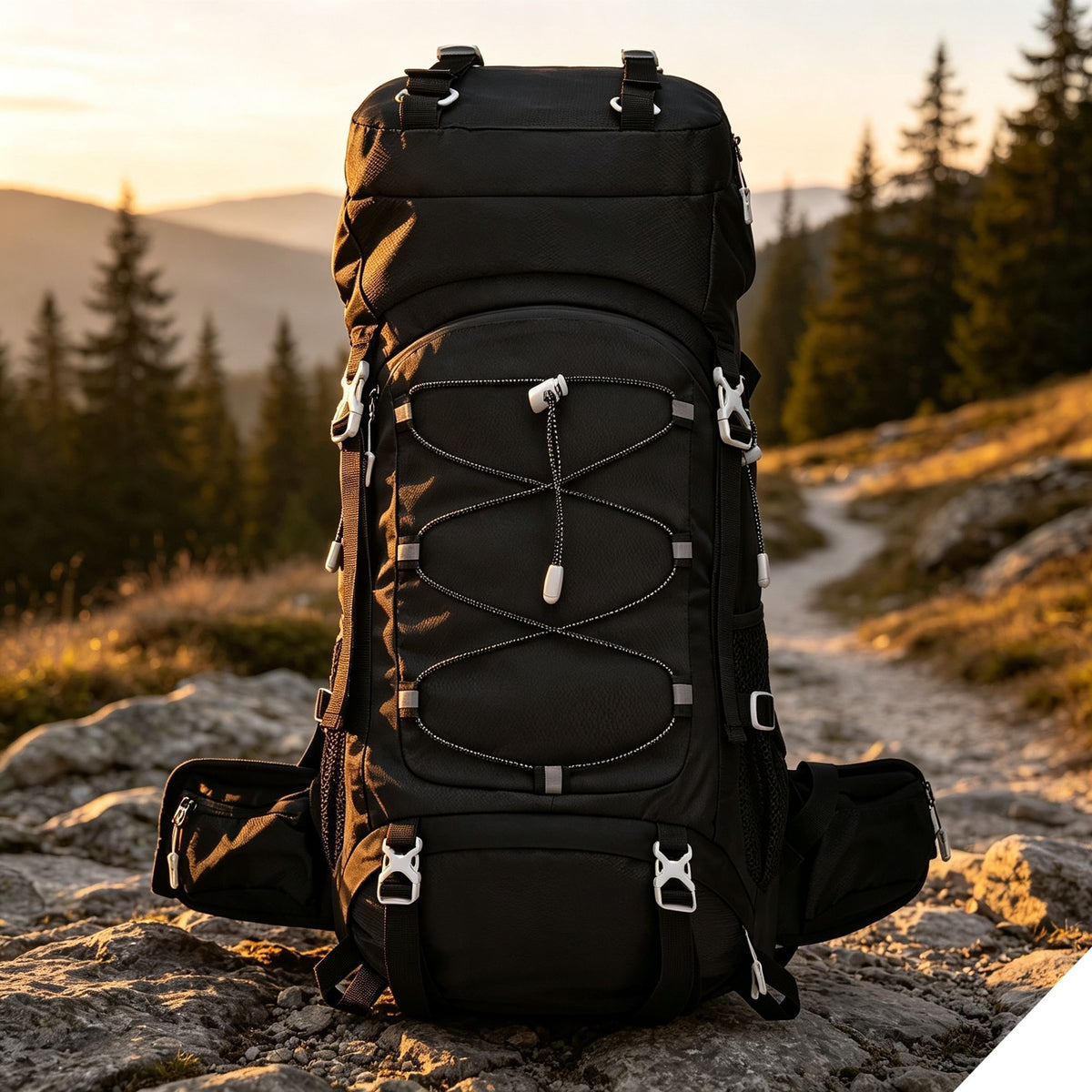 Versatile Outdoor Trekking Backpack 60L Black,Nylon Travel Rucksack Supplied With Rain Cover,Robust Pack for Camping Hiking & Touring,Christmas Halloween Practical Holiday Present