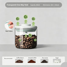 Round High Borosilicate Glass Sealed Jar 600ml With Transparent Grey Lid,Airtight Canister for Coffee Powder Tea and Coffee Beans,Moisture‑Proof Kitchen Container,Christmas Halloween Household Present