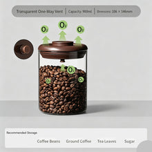 Round High Borosilicate Glass Sealed Canister 900ml With Transparent Brown Lid,Airtight Container for Coffee Beans Tea Leaves Ground Coffee,Countertop Food Storage Jar,Christmas Halloween Holiday Kitchen Present