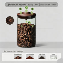 Light‑Shield Brown High Borosilicate Glass Airtight Canister 1200ml Round Jar,Sealed Storage Container for Coffee Beans Tea Coffee Powder,Large‑Capacity Pantry Food Jar,Christmas Halloween Home Kitchen Gift Idea
