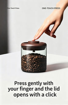Light‑Shield Brown High Borosilicate Glass Airtight Canister 1200ml Round Jar,Sealed Storage Container for Coffee Beans Tea Coffee Powder,Large‑Capacity Pantry Food Jar,Christmas Halloween Home Kitchen Gift Idea