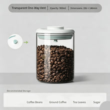 Round High Borosilicate Glass Sealed Storage Jar 900ml With Transparent Grey Lid,Airtight Canister for Coffee Beans Tea Leaves Ground Coffee,Desk‑Top Pantry Container,Christmas Halloween Kitchen Accessory Present