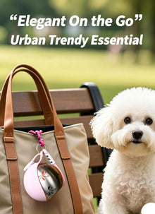 304 Stainless Steel Outdoor Pet Water Bottle, Tiffany Blue Printed Water Container With Black Lanyard, Collapsible Silicone Dog Bowl, Portable Walking Accessory, Christmas Halloween Pet Lover Gift