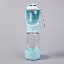 3-in-1 Outdoor Pet Water & Food Travel Bottle for Cats & Dogs, Sky Blue, 400ml Water 150ml Food Storage With Waste Bag Box & Hand Strap, Multi-Functional Walking Supply, Christmas Halloween Pet Lover Gift