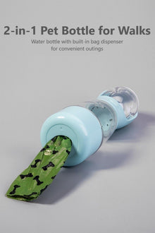 Multifunctional 3-in-1 Pet Travel Water Food Cup, Mustard Green, 400ml Water 150ml Food Container, Built-in Waste Box and Carry Lanyard, Portable Outdoor Dog Accessory, Christmas Halloween Pet Holiday Present
