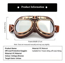 Retro Bronze Harley Helmet Riding Goggles, Wind & Sand Proof Motocross Eyewear, Bronze Frame with Smoke Grey Lens, Versatile Outdoor Cycling Accessory, Christmas Halloween Biker Holiday Gift