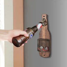 Wall Hanging Bottle Opener With Built‑in Cap Collector, Creative Bar Kitchen Decoration Beer Opener, Charcoal Finish, 2 Pieces, Christmas Halloween Household Bar Present