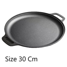 Dual Ear Uncoated Cast Iron Flat Griddle, Thick Solid Iron Skillet for Searing Meat, Flatbread & Seafood, 30cm Griddle, Durable Multi-Purpose Home Cookware, Christmas & Halloween Housewarming Present