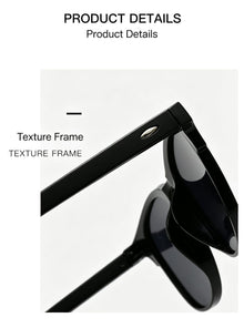 Full Frame Retro Round Sunglasses, Versatile Fashion Slimming Sun Shades, Gloss Black Frame with Black Grey Lenses, Christmas & Halloween Fashion Accessory Gift