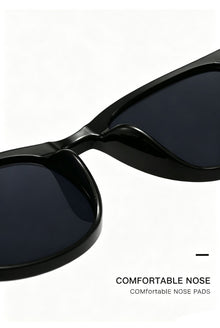 Full Frame Retro Round Sunglasses, Versatile Fashion Slimming Sun Shades, Gloss Black Frame with Black Grey Lenses, Christmas & Halloween Fashion Accessory Gift