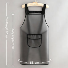 Black 75cm with Pocket | TPU Stain Resistant Work Apron | Halloween Baking Gift | Large Pocket Short Kitchen Apron