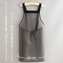 Black 95cm No Pocket | TPU Waterproof Oil-Proof Apron | Halloween Catering Service Gift | Medium Length Casual Kitchen Apron