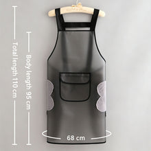 Black 95cm with Hand Towel | TPU Oil Resistant Apron | Halloween Kitchen Practical Gift | Hand Wipe Medium Cooking Apron