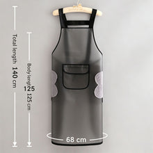 Black 125cm with Hand Towel | Ultra Long TPU Clean Apron | Halloween Professional Convenience Gift | Hand Wipe Full Length Apron