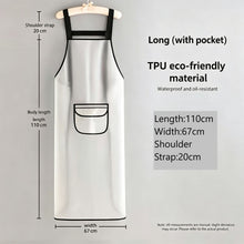 White 110cm with Pocket | Extra Long TPU Work Apron | Halloween Extended Clean Gift | Large Pocket Long Baking Apron