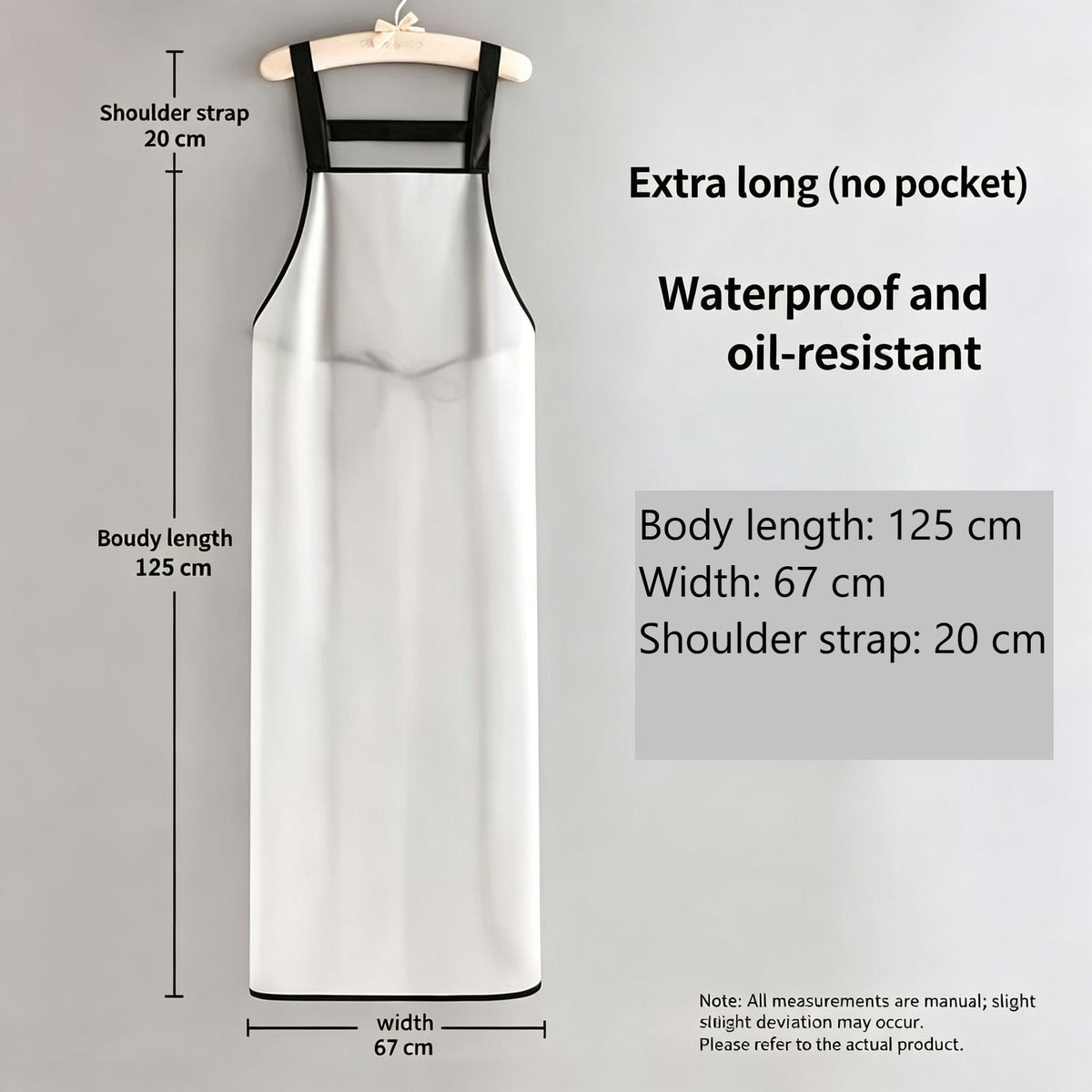 White 125cm No Pocket | Ultra Long TPU Waterproof Apron | Halloween Professional Hygiene Gift | Full Length Commercial Apron