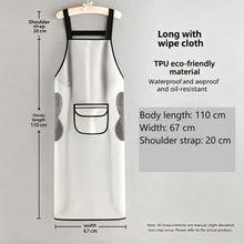 White 125cm with Hand Towel | Ultra Long TPU Clean Apron | Halloween Professional Hygiene Gift | Hand Wipe Full Length Apron