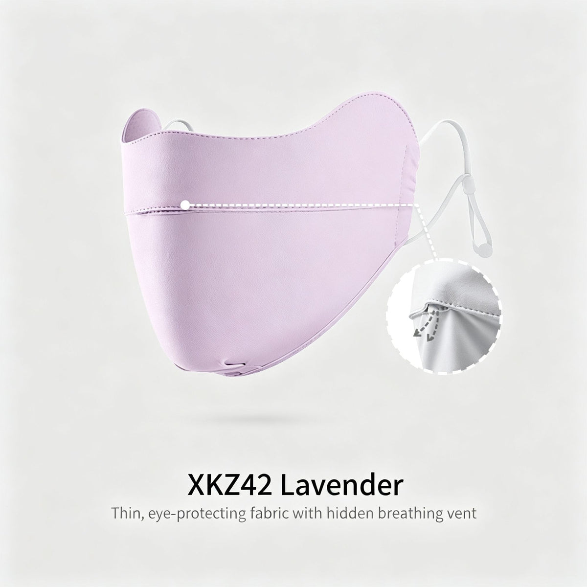 XKZ42 Lavender Purple One Size | Ice Silk Sun Face Mask | Halloween Elegant Outing Gift | Eye Corner Protection Breathable Thin Sun Cover