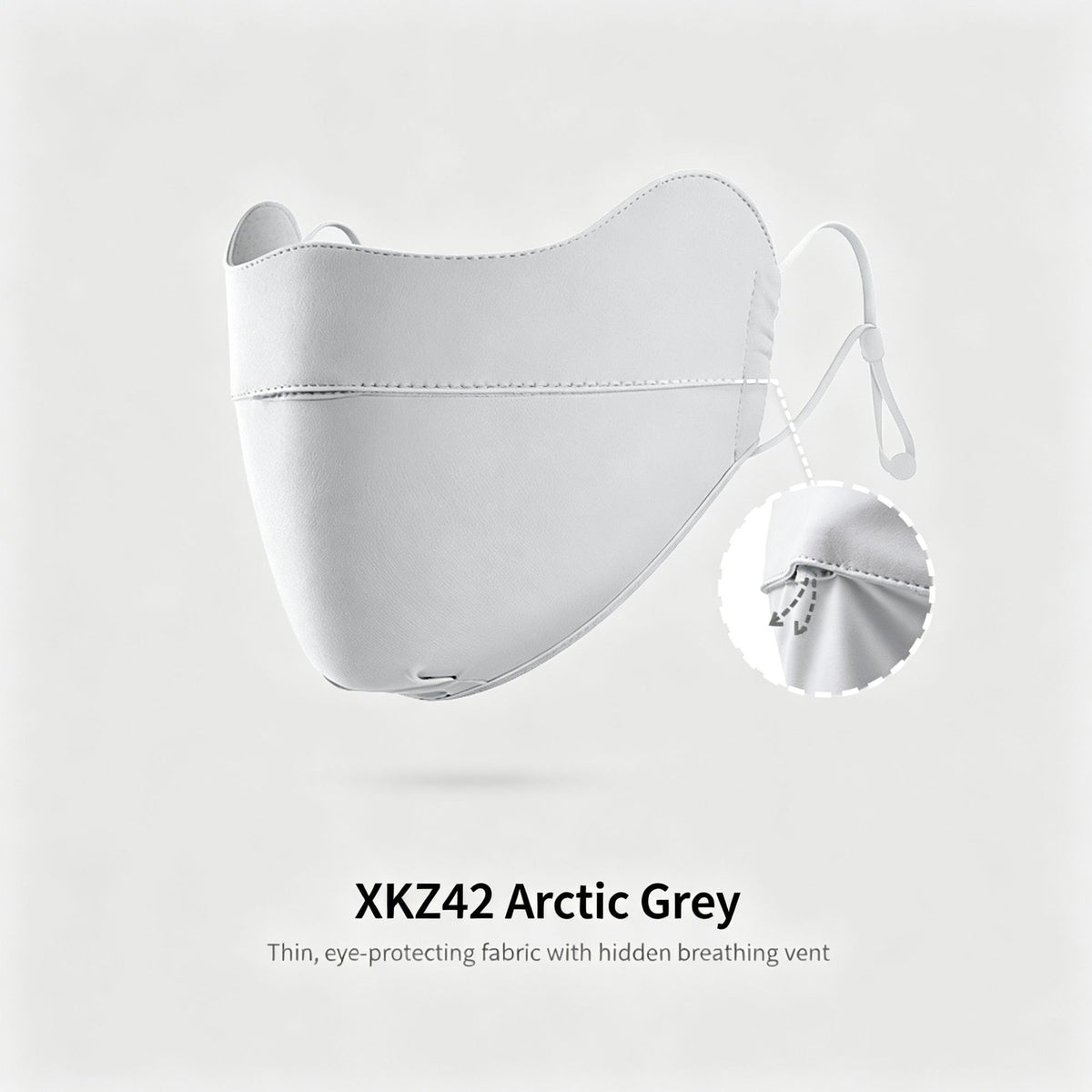 XKZ42 Arctic Grey One Size | Ice Silk Sun Protection Face Cover | Halloween Minimalist Gift | Eye Corner UV Block Breathable Thin Mask